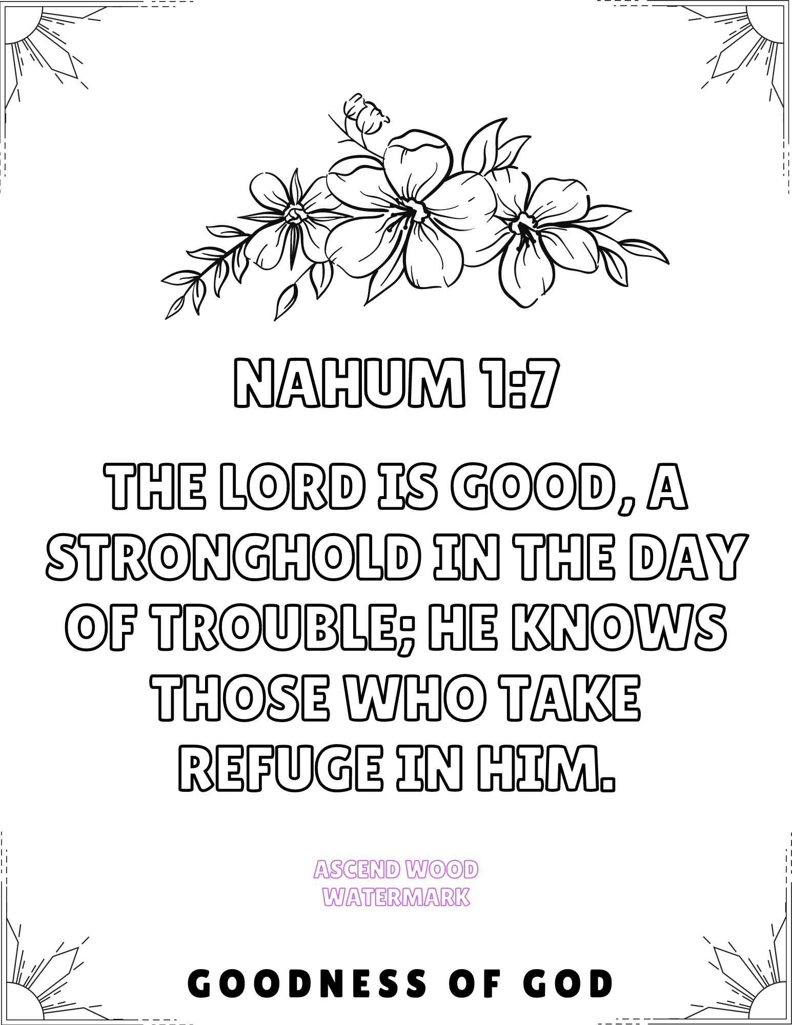 Goodness of God - Bible Verse Coloring Book (Digital Download) - Christian Bracelets and Apparel - In His Name Company Products