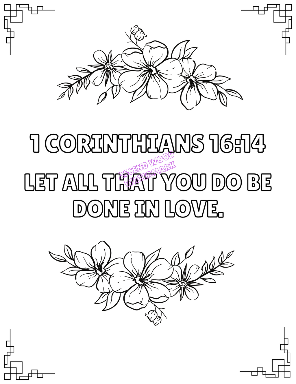 God's Love - Bible Verse Coloring Book (Digital Download) - Christian Bracelets and Apparel - In His Name Company Products