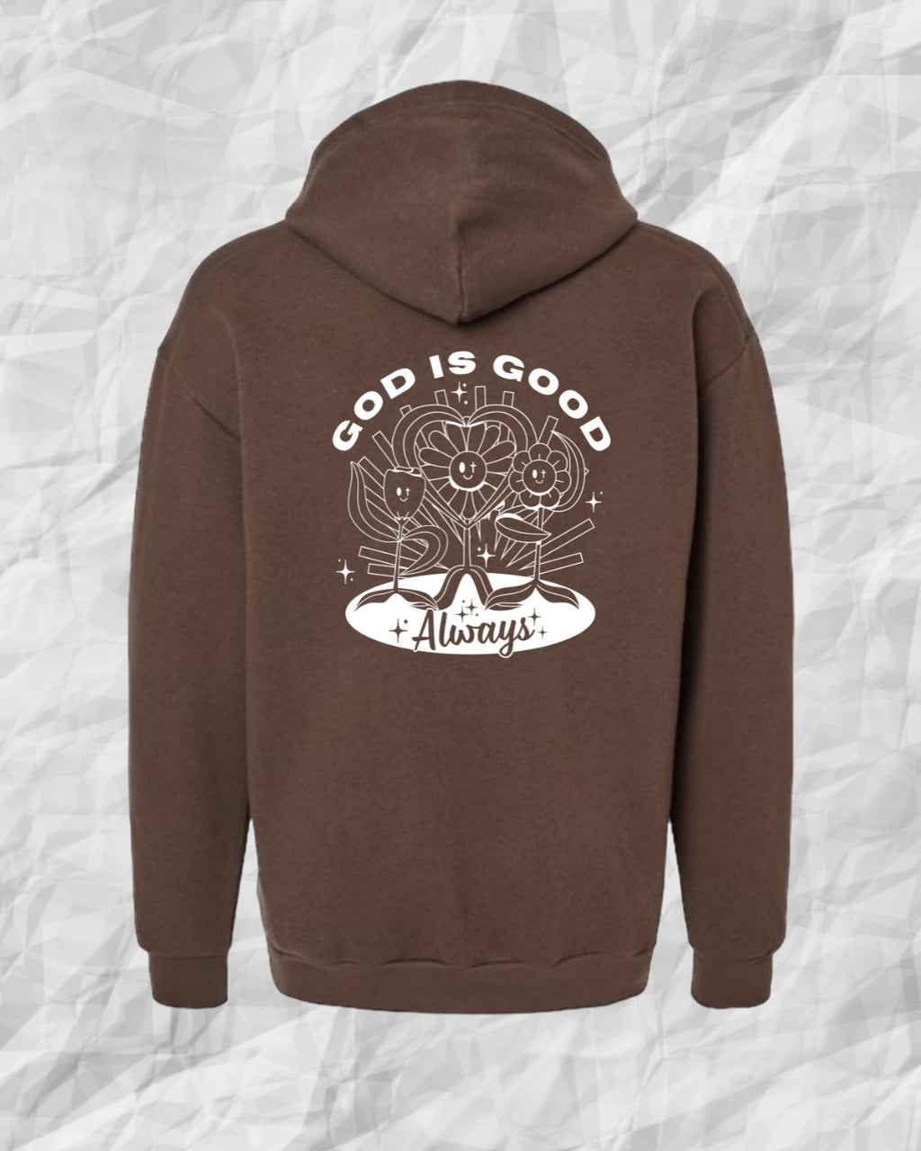 God is Good Hoodie - Brown (FREE Mystery 10-Pack Included)($225 Value!) - Christian Bracelets and Apparel - In His Name Company Products