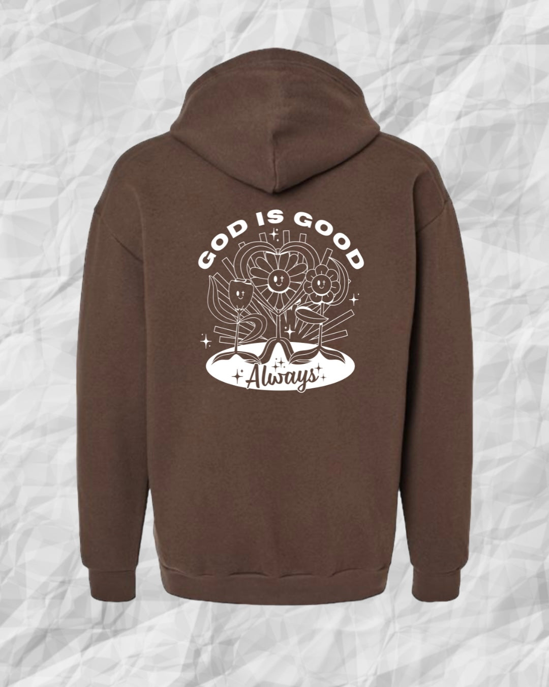 God is Good Hoodie - Brown (FREE Mystery 10-Pack Included)($225 Value!) - Christian Bracelets and Apparel - In His Name Company Products