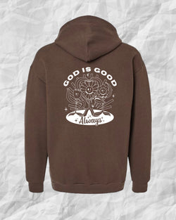 God is Good Hoodie - Brown (FREE Mystery 10-Pack Included)($225 Value!)