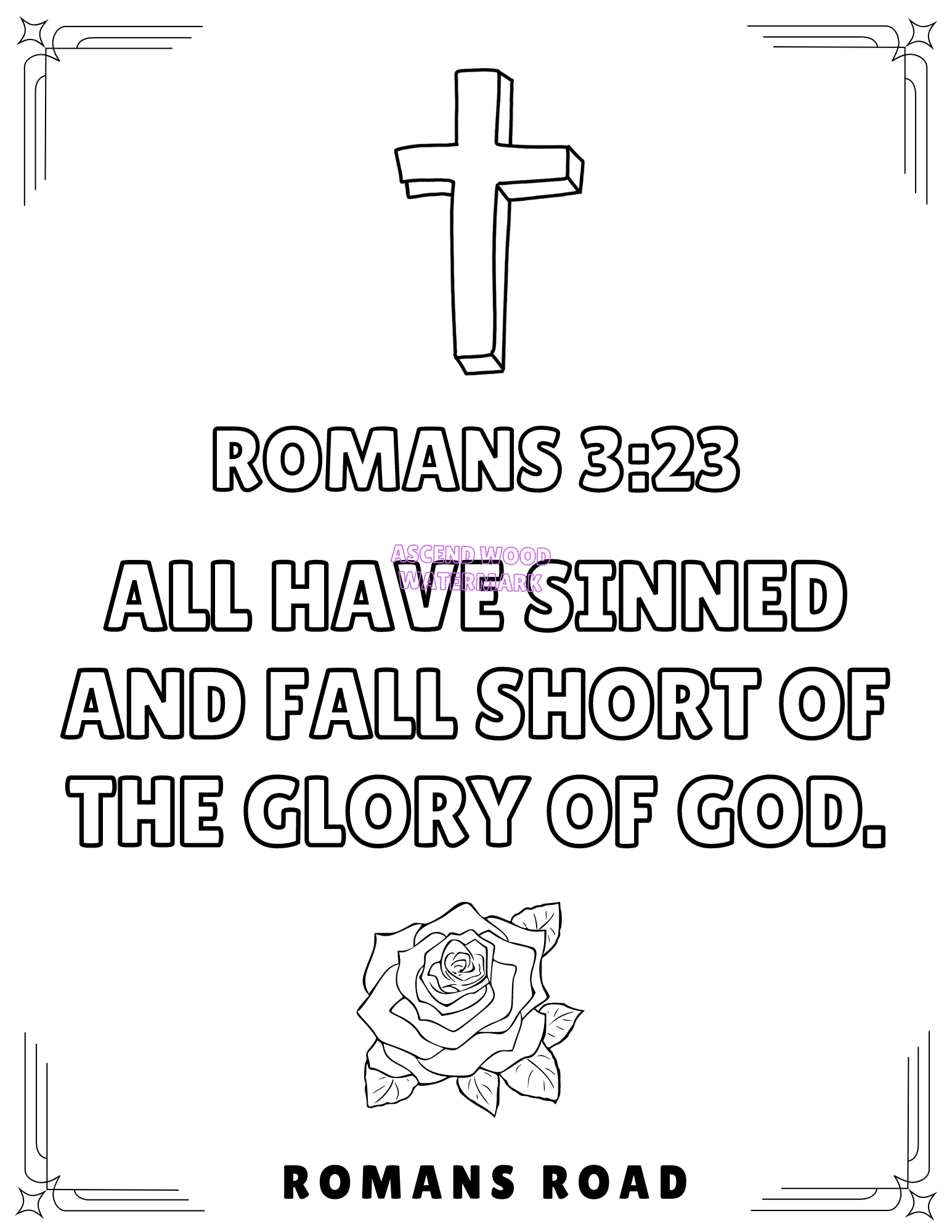 Romans Road - Bible Verse Coloring Book (Digital Download) - Christian Bracelets and Apparel - In His Name Company Products