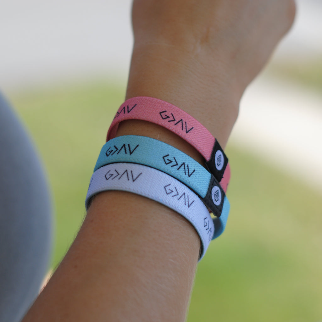 3-PACK | "God is Greater" Reversible Bracelets [White/Pink/Mint] - Christian Bracelets and Apparel - In His Name Company Products