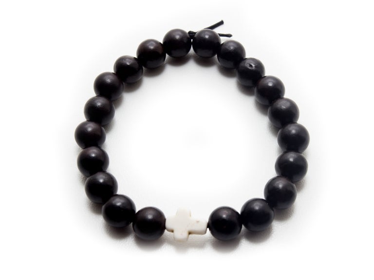 Blackwood White Cross Bracelet - Christian Bracelets and Apparel - In His Name Company Products