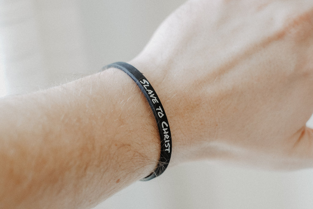 Slave to Christ (2 Pack) - Thin Silicone Wristbands - Christian Bracelets and Apparel - In His Name Company Products