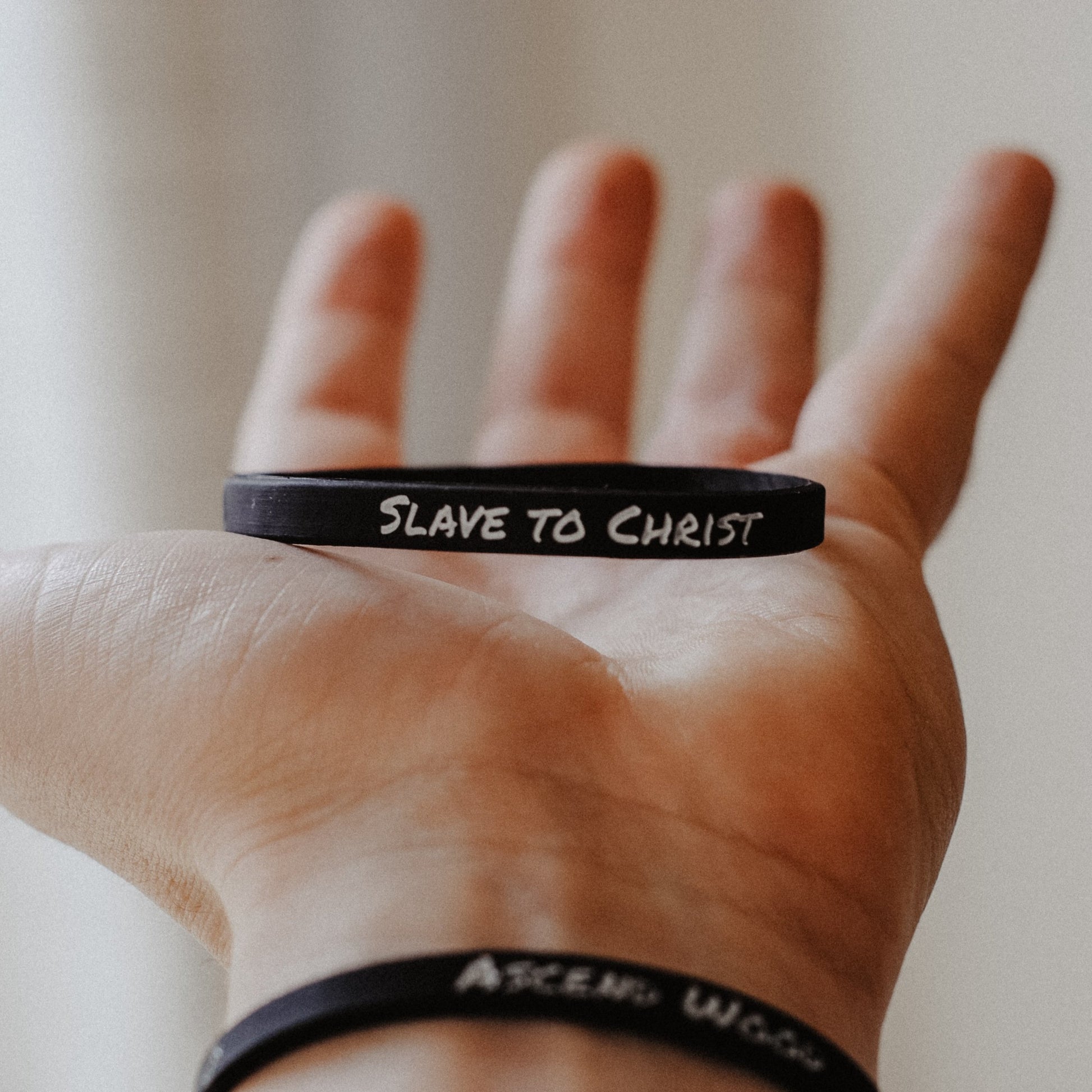 Slave to Christ (2 Pack) - Thin Silicone Wristbands - Christian Bracelets and Apparel - In His Name Company Products