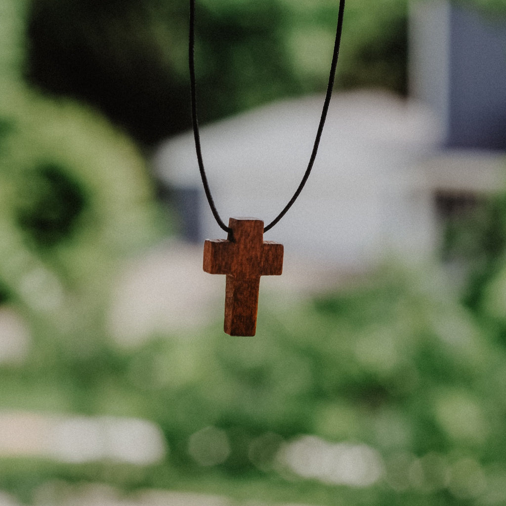 Wooden Cross Necklace - Christian Bracelets and Apparel - In His Name Company Products