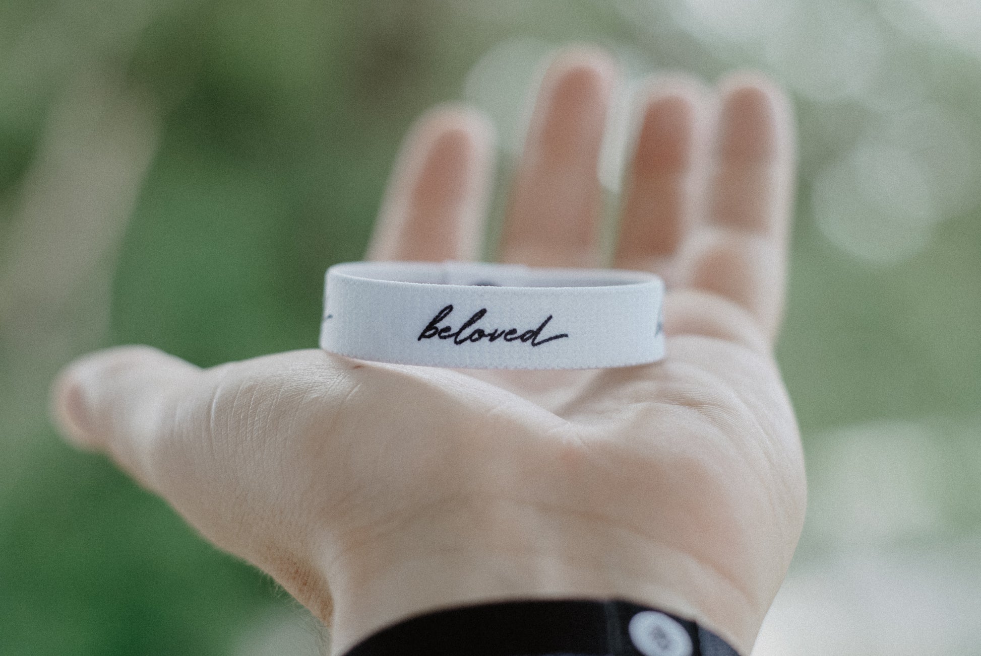 Beloved Reversible Wristband - White - Christian Bracelets and Apparel - In His Name Company Products