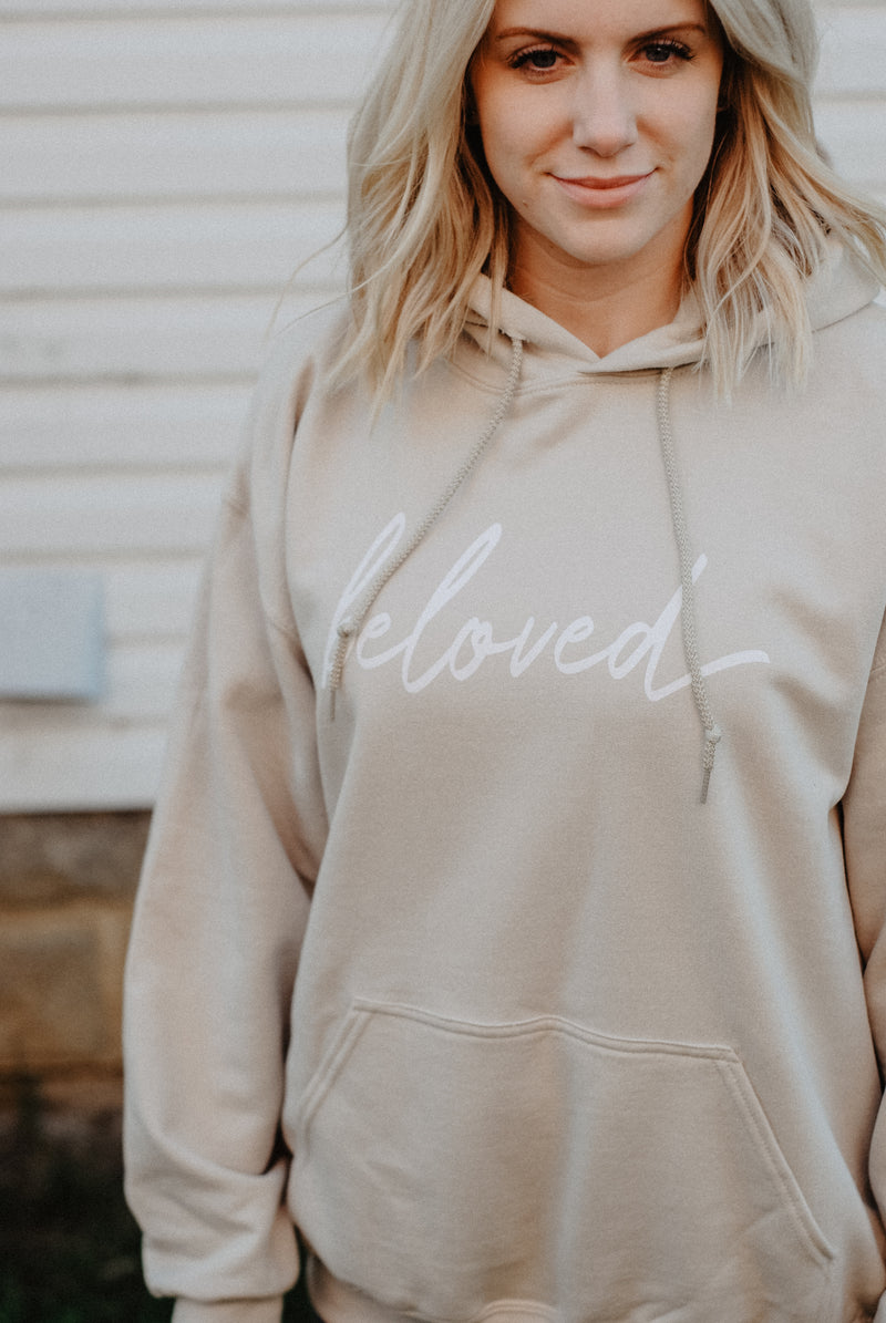 Beloved Sand Hoodie - Christian Apparel and Accessories - Ascend Wood Products