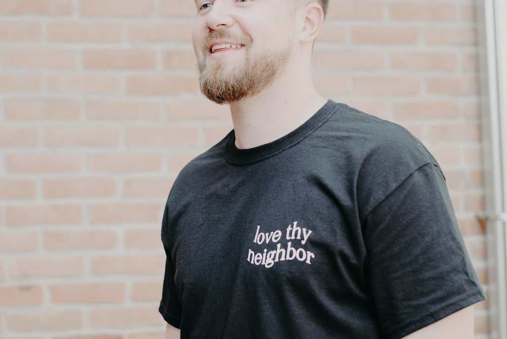 Love Thy Neighbor T-Shirt - Black - Christian Bracelets and Apparel - In His Name Company Products