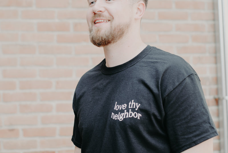 Love Thy Neighbor Premium T-Shirt - Black - Christian Apparel and Accessories - Ascend Wood Products