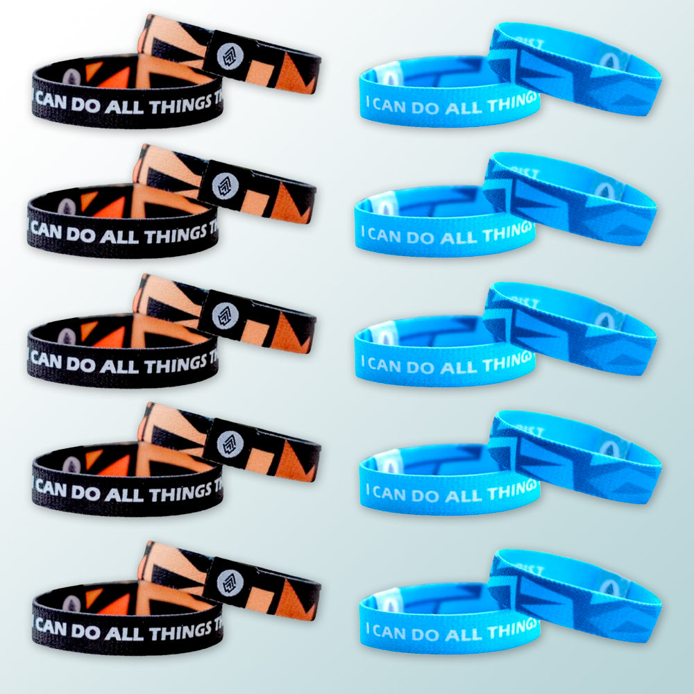 Philippians 4:13 - 10-Pack Reversible Bracelets - Christian Bracelets and Apparel - In His Name Company Products
