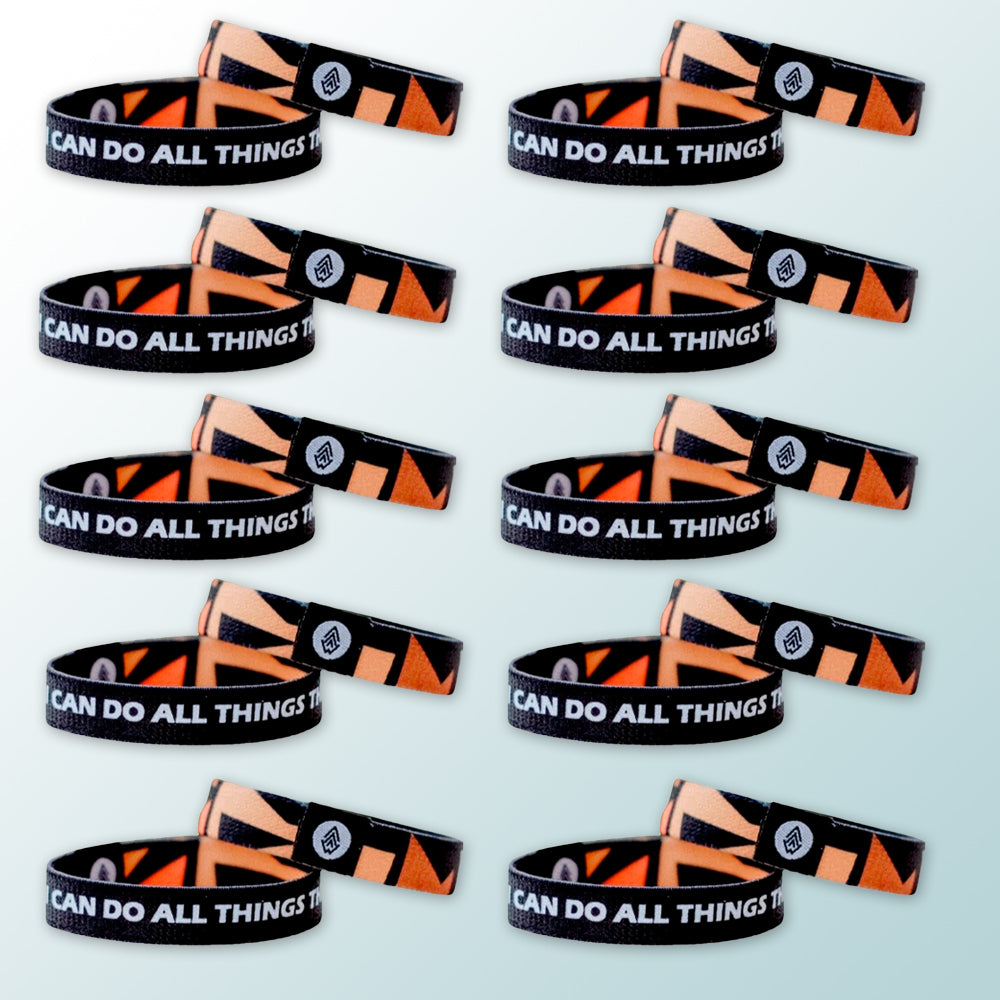 Philippians 4:13 - 10-Pack Reversible Bracelets - Christian Bracelets and Apparel - In His Name Company Products