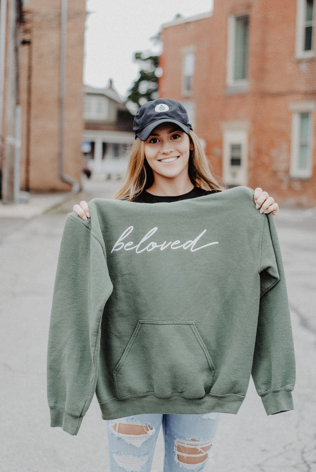 Beloved Hoodie - Olive (FREE MYSTERY 10-PACK INCLUDED) ($225 VALUE!) - Christian Bracelets and Apparel - In His Name Company Products
