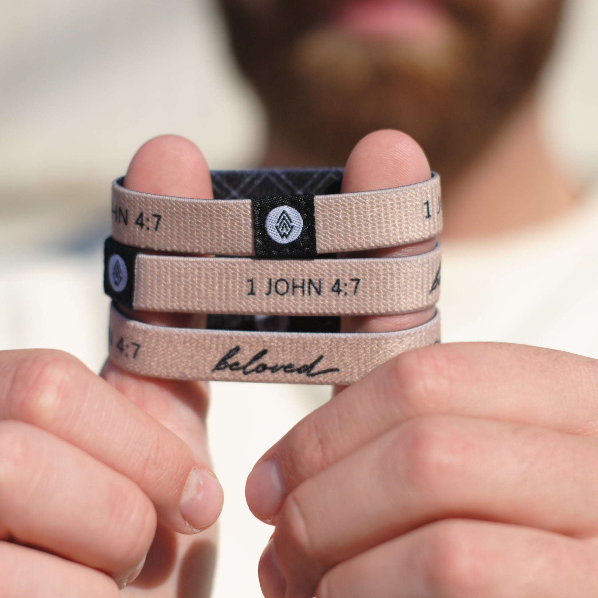 Beloved Reversible Wristband - Tan - Christian Bracelets and Apparel - In His Name Company Products