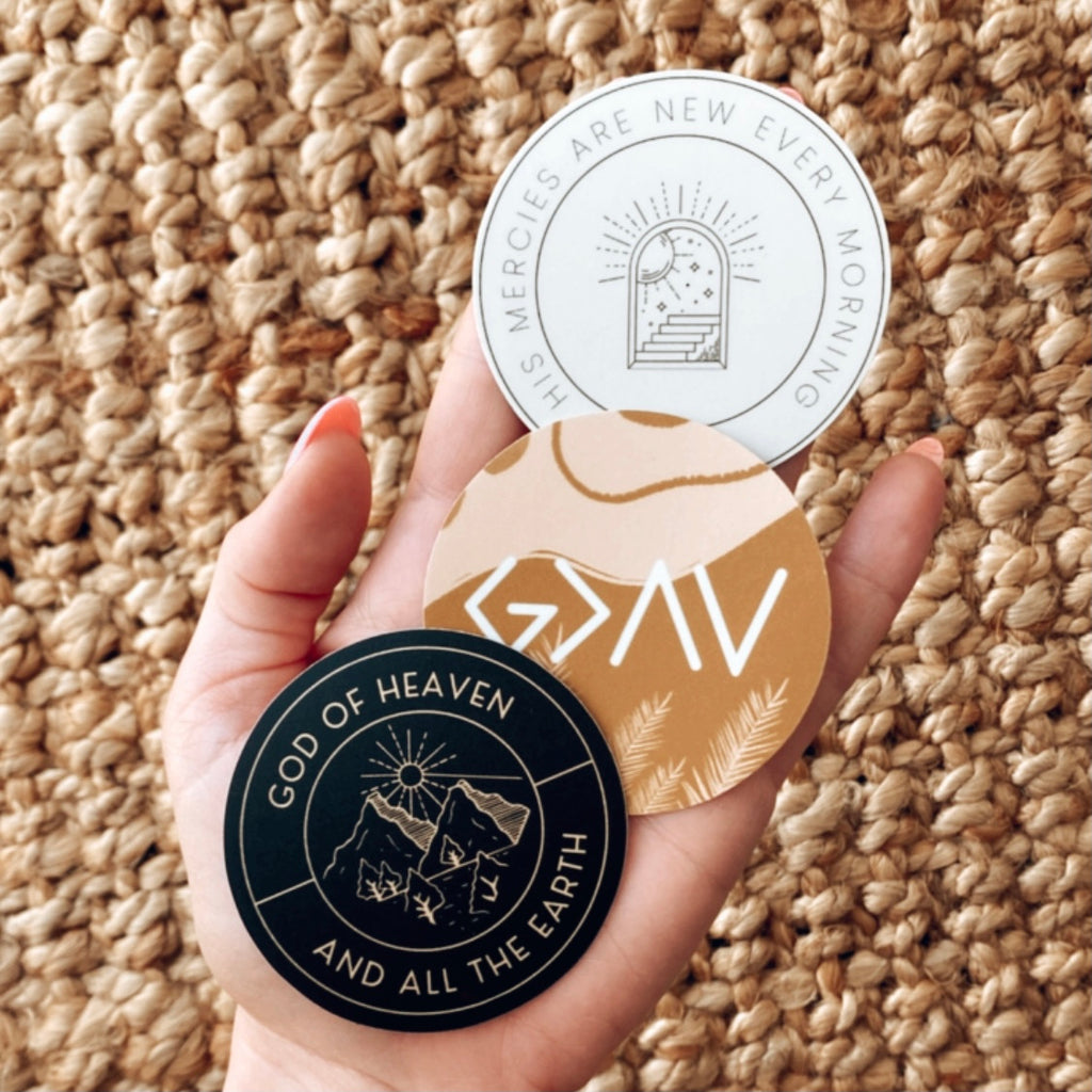 50% OFF | Aesthetic “Mercy” Decal Sticker 3-Pack - Christian Bracelets and Apparel - In His Name Company Products