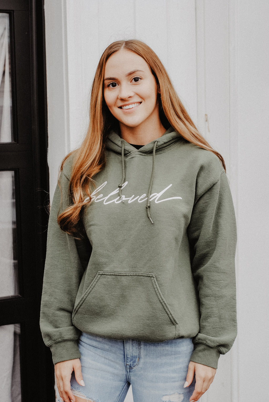 Beloved Hoodie - Olive (FREE MYSTERY 10-PACK INCLUDED) ($225 VALUE!) - Christian Bracelets and Apparel - In His Name Company Products