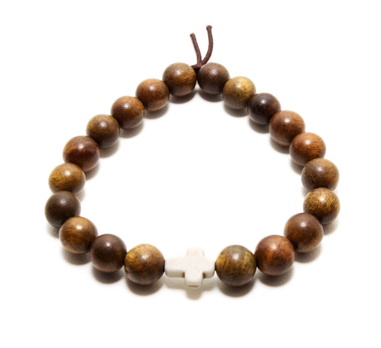 Signature Sandalwood White Cross Bracelet - Christian Bracelets and Apparel - In His Name Company Products